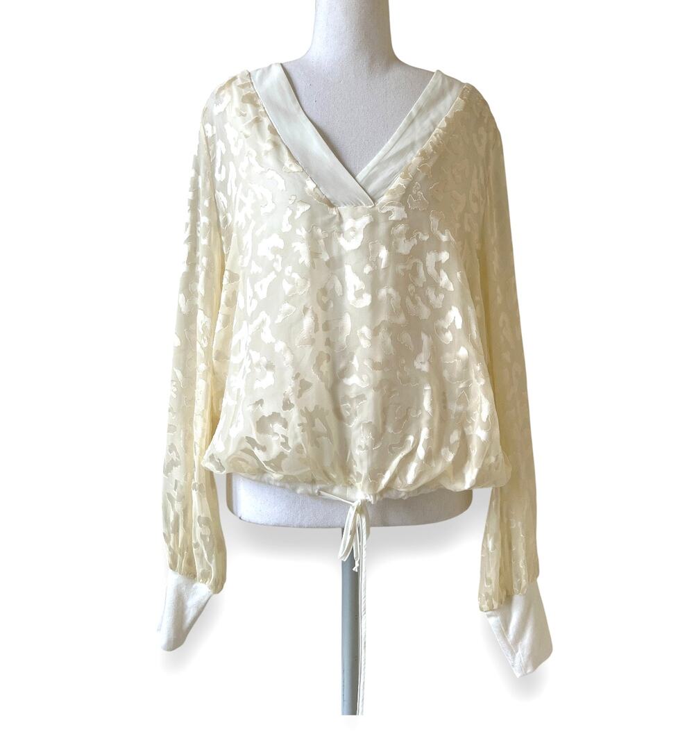 Lola & Sophie Animal Print Blouse - Ebony, Bow Tie